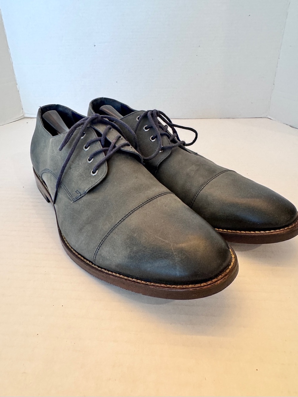 Wallin & Bros Mens Burke Gray Leather Cap Toe Oxfords 13M Classic - Picture 11 of 11